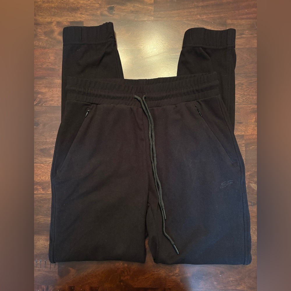 Ever Forward Black Joggers with Drawstring & Zip pockets, Size Small